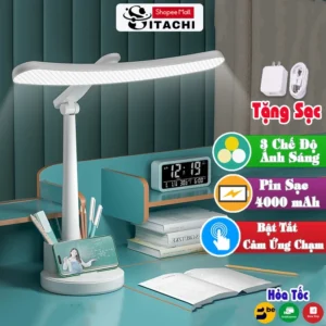 Đèn học Sitachi 3 chế độ sáng chống cận, bật tắt cảm ứng pin sạc 4000mAh