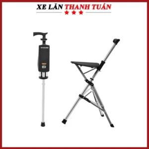 Gậy chống có ghế ngồi thông minh Hemeide - Tiện dụng cho người già di chuyển dễ dàng, an toàn