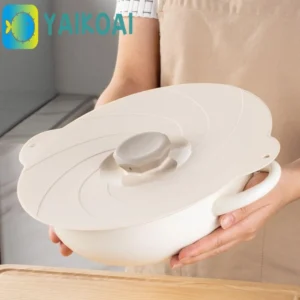 Nắp nồi silicon chống tràn tự niêm phong, Nắp bảo quản tái sử dụng chịu nhiệt Bộ đồ ăn
