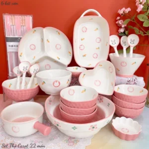 Set bát đĩa thỏ cà rốt tách lẻ