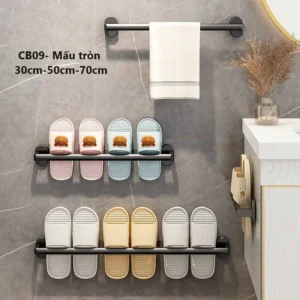 Kệ Để Giày Dép Thanh Carbon Siêu Bền Không Gỉ Cài Dép Dán Tường Giá Móc Đồ Phơi Khăn Tắm