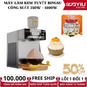Máy làm kem Bingsu đá bào cao cấp, Chế biến kem tuyết Snowmaker Làm lạnh nhanh, An toàn cho sức khỏe. Bảo hành 12T