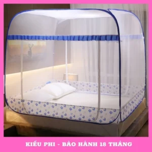Màn chụp tự bung đỉnh vuông, đỉnh rộng Kiều Phi - Mùng chụp 1m2 1m6 1m8 2m2 người lớn gấp gọn tiện dụng