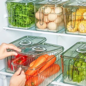 Hộp Đựng Thực Phẩm Tủ Lạnh 3L – Nhựa Cao Cấp, Có Nắp Đậy Kín & Tay Cầm Tiện Lợi