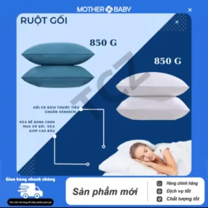 Gối bông nằm cao cấp, cotton thoáng mát. Thấm hút mồ hôi, độ đàn hồi tốt không xẹp lún cho giấc ngủ ngon 850g