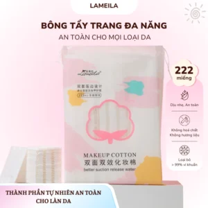 Bông tẩy trang 222 miếng túi rút hàng nội địa Trung, an toàn mềm mịn cho da