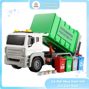 Xe đồ chơi cho bé, đồ chơi xe rác, xe cứu hỏa, xe cảnh sát, xe ô tô có đèn và nhạc bé vui chơi