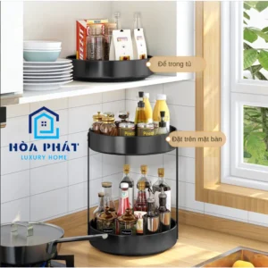 Kệ Đựng Gia Vị Xoay 360 Độ 1/2Tầng ,Kệ Để Đồ Nhà Bếp Thông Minh ,Dáng Tròn [CB09]