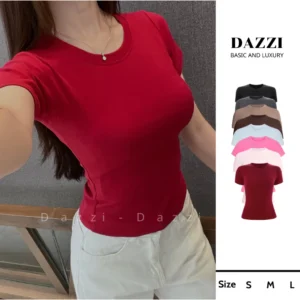 Áo thun nữ cổ tròn DAZZI vải COTTON MỊN,Áo thun babytee form ôm, Áo thun nữ đẹp co dãn 4 chiều.