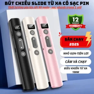 Bút trình chiếu Powerpoint, bút bấm thuyết trình 3A 2.4GHz, Điều khiển từ xa bền bỉ di động USB 2025