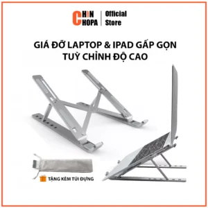 Giá đỡ LAPTOP, MACBOOK, IPAD bằng nhôm có thể điều chỉnh được độ cao, đế tản nhiệt kê laptop nhôm