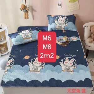 Chiếu điều hoà cao su non 3D chống nóng lưng kèm 2 vỏ gối nằm kích thước 50x70cm