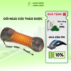 Gối ngải cứu thảo dược giúp giảm đau cổ, bảo vệ cổ, tăng khí huyết lưu thông, hỗ trợ ngủ ngon, massage thoải mái
