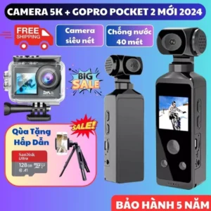 Camera Gopro Pocket 2, Máy quay cầm tay 4K đa chức năng, Máy ảnh mini cảm biến chất lượng cao, Camera hành trình