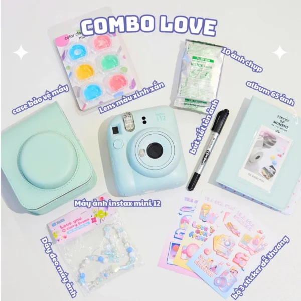 Combo Instax Mini 12 - Bộ máy và phụ kiện chụp ảnh lấy liền Fujifilm Instax Mini 12