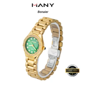 Đồng Hồ Nữ Tròn Bonaier 0278 Đính Hạt Bên Ngoài, Thanh Lịch Và Quý Phái, Thoải Mái Khi Đeo MANY