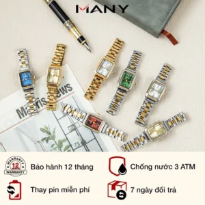 Đồng hồ nữ dây inox Katino 005 mặt lục giác chính hãng đeo tay thời trang