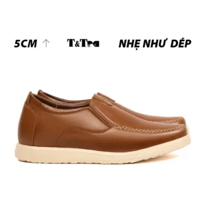 Giày Độn Nam T&Tra T164 Nâu Bò Sần - Nhẹ Như Dép