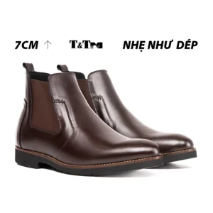 Giày Chelssea Boots Nam T&Tra S1077 Nâu Tối