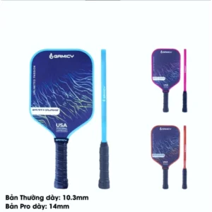 Gamicy Earthquake Chính Hãng, Vợt Picklebal Sợi Carbon Kết Hợp Thủy Tinh Siêu Nhẹ.