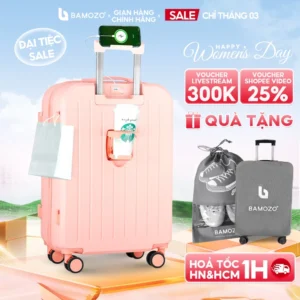 Vali Du Lịch Size 20/ Size 24 Bamozo 8812, Vali Kéo Xách Tay Cao Cấp Bo Góc Tròn Chống Va Đập - Bảo Hành 5 Năm