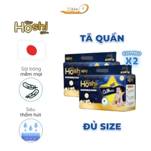 Combo 2 Bỉm/Tã Quần Tiny Hoshi Cho Trẻ Em Bé Sơ Sinh Size M44/L42/XL38/XXL36/XXXL34/XXXXL32