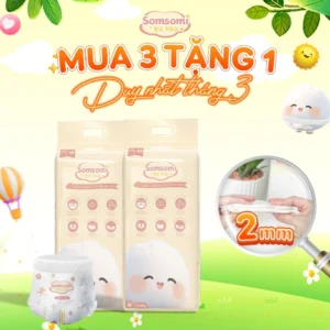 Tã/Bỉm quần, dán SOMSOMI Công nghệ Hàn Quốc - Siêu mềm mỏng 2mm size NB/S/M/L/XL cho bé từ 6kg - 24kg