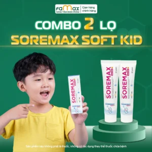 Combo 2 kem dưỡng ẩm cho bé Soremax Soft Kids 30g chăm sóc làn da nhạy cảm bé yêu