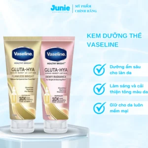 Kem dưỡng thể trắng da body Vaseline Gluta-Hya, cấp ẩm mềm mịn cho da không bết dính 330ml